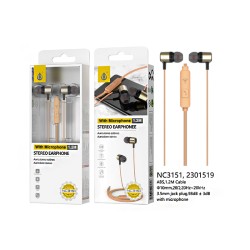 ONEPLUS EARPHONES NC3151 OR WITH MICROPHONE AND MULTIFUNCTIONAL BUTTON 1.2M GOLD ONEPLUS EARPHONES NC3151 OR WITH MICROPHONE AND MULTIFUNCTIONAL BUTTON 1.2M GOLD